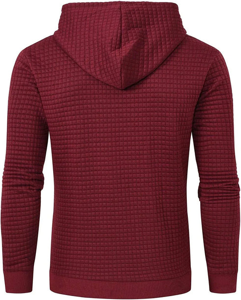 Premium Men’s Fleece Hoodies - Jacquard Pullover Sweatshirts for Men - High-Quality Male Hooded Sweatshirts - Warms Hoodies